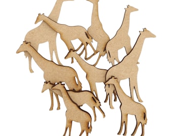 Wooden Giraffe MDF Craft Shape Blank Decoration Embellishments Laser Cut Animal