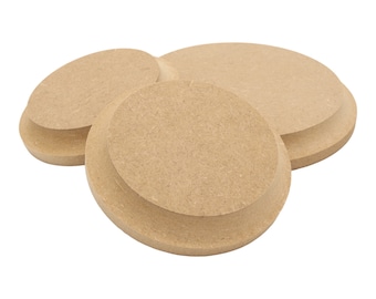 Wooden MDF Circle Cove Top Edge Disk Blanks Craft Shape 10-30cm Pack 1,2,3 or 5