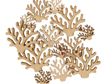 Wooden Sea Coral MDF Craft Shape Blank Decoration Embellishment Laser Cut
