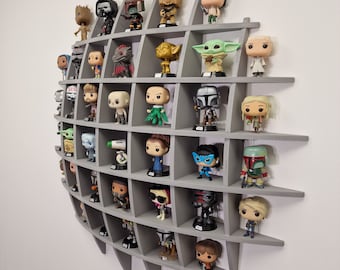 Large Circular Funko Pop Wall Display - 98cm Round Vinyl Figure Shelf - Geometric Game Room Decor - Precision MDF DIY Kit - Holds 38 Pops