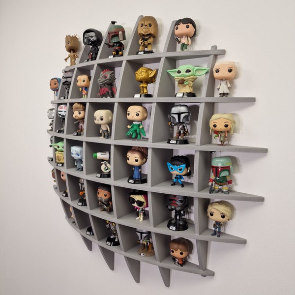 Large Circular Funko Pop Wall Display - 98cm Round Vinyl Figure Shelf - Geometric Game Room Decor - Precision MDF DIY Kit - Holds 38 Pops