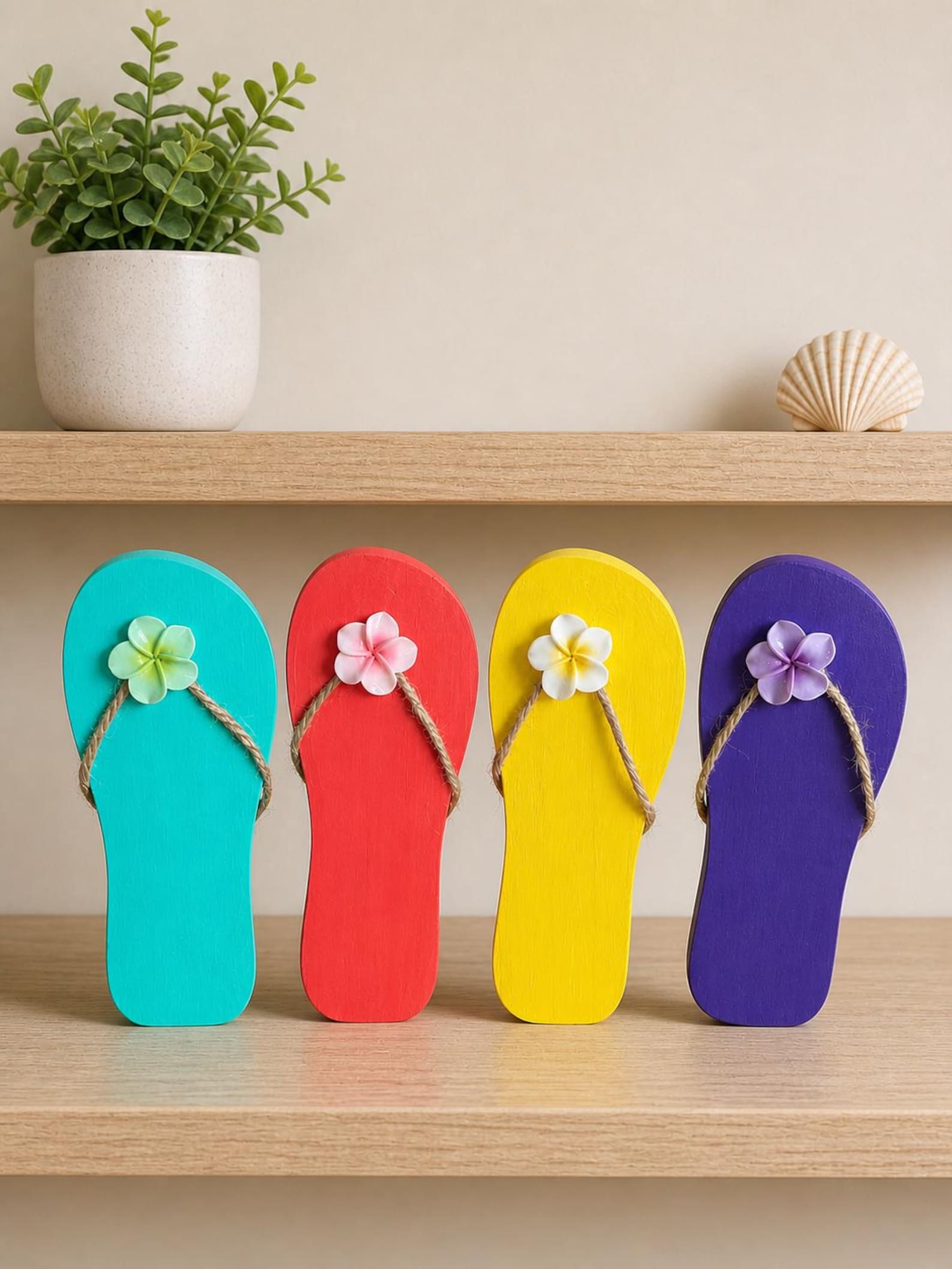 Hand Painted Wooden Flip Flop - Etsy