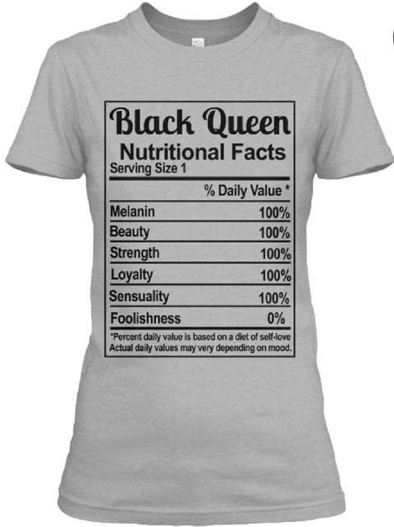 Download Black Queen Nutritional Facts T-Shirt | Etsy
