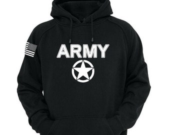 Men's Center Army Strong Camo/Black Raglan Hoodie Military American US Soldier Men's Center Army Strong Camo/Black Raglan Hoodie Military American US Soldier