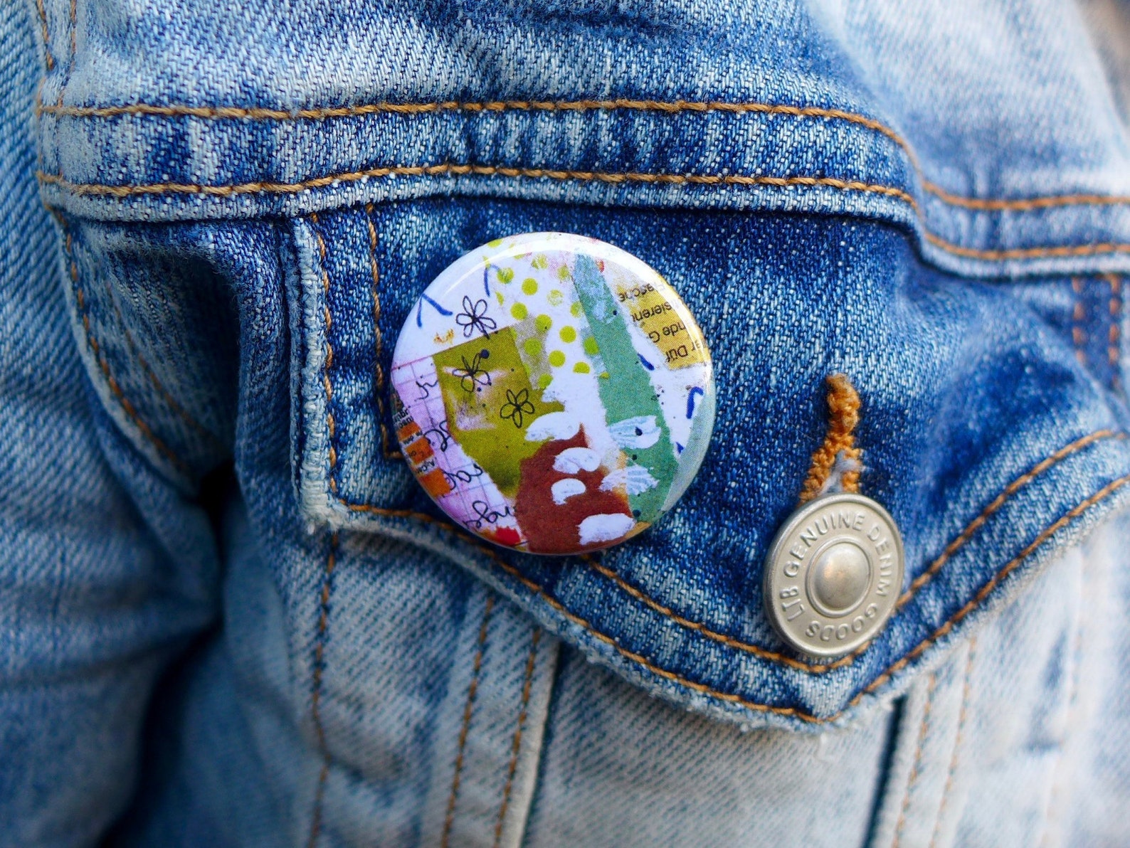 Original Art badges Set of 3 Spring / 32mm Badge / Wearable Etsy