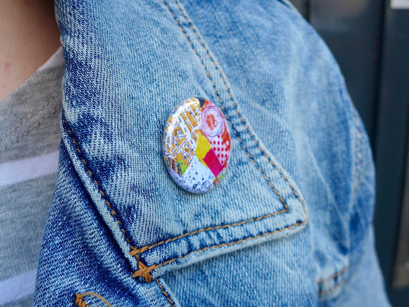 Original Art badges Set of 3 Spring / 32mm Badge / Wearable Etsy