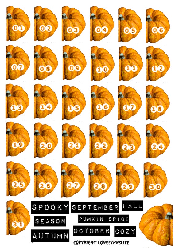 Printable Collage Sheet Halloween Pumpkins // Collage Sheets | Etsy