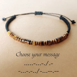 Personalized bracelet, Morse code bracelet, gift for him,