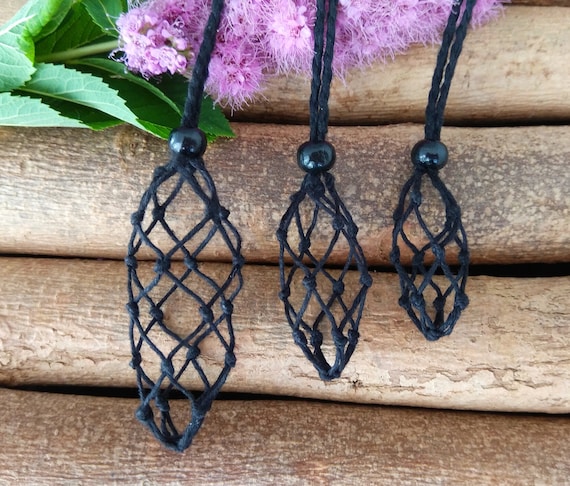 Empty Macrame Necklace Stone Holder 