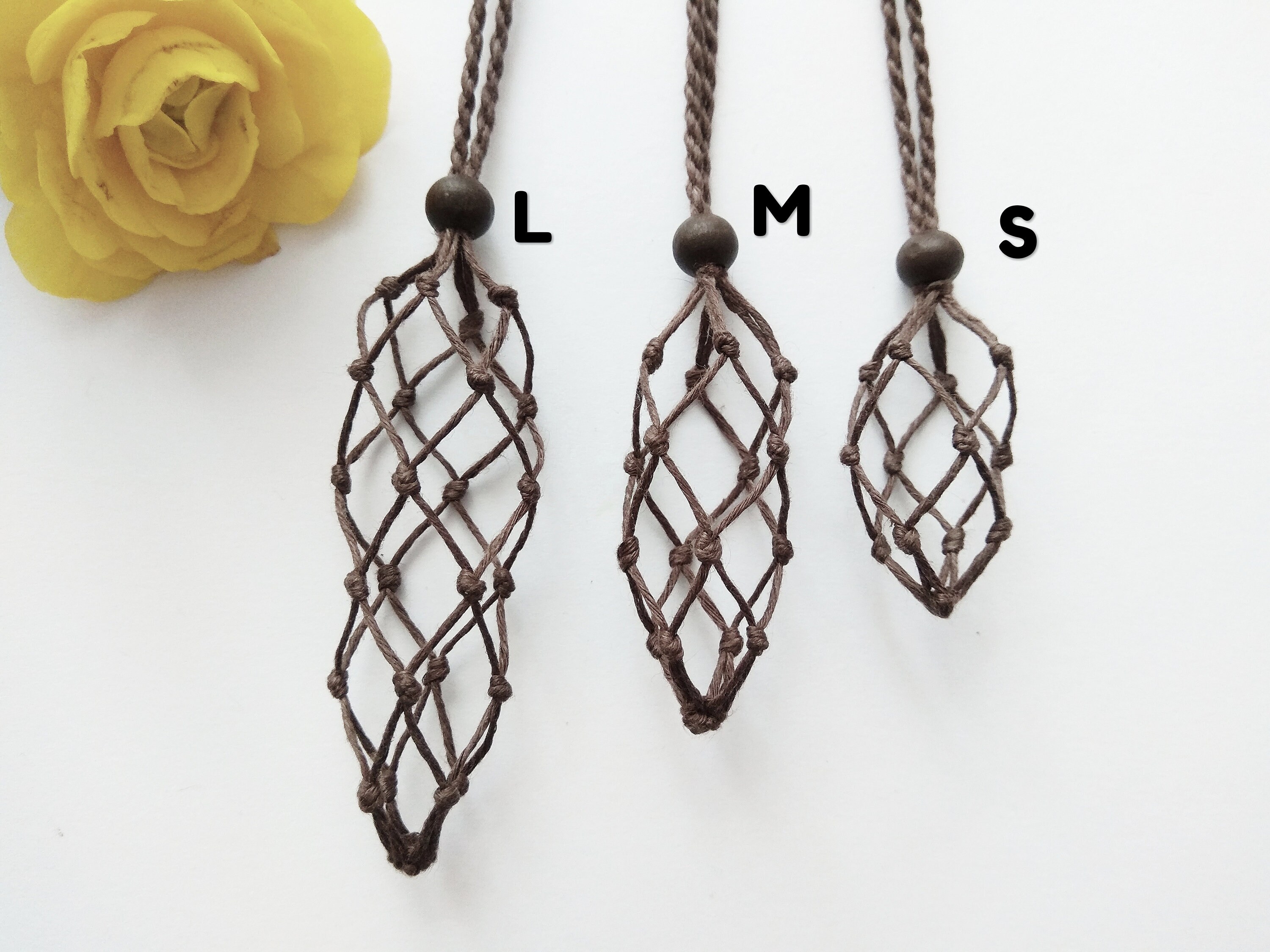 Macrame stone holder, Interchangeable necklace, Adjustable Necklace, …