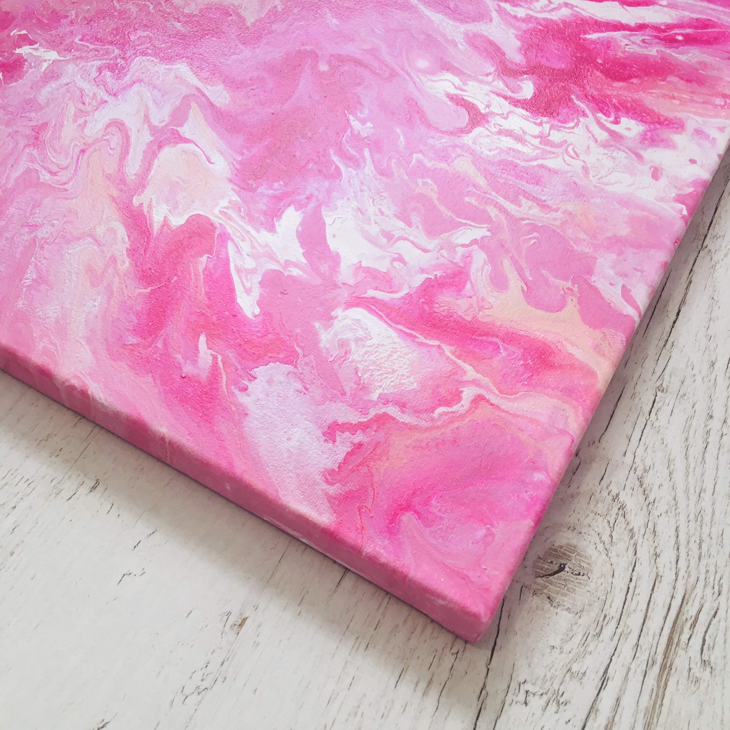 Pink Abstract Wall Art Liquid Acrylic Pink Canvas Girly Wall Etsy