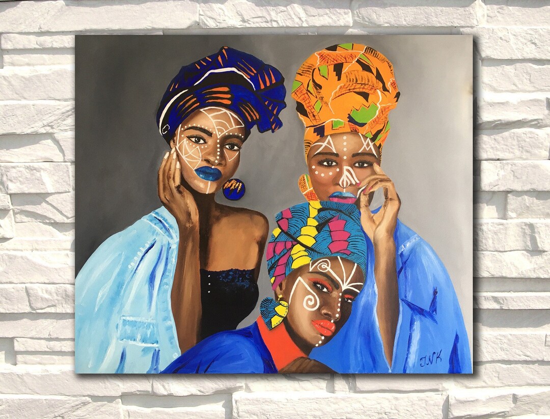 Peinture à l'huile sur le visage de l'art de Dieu africain