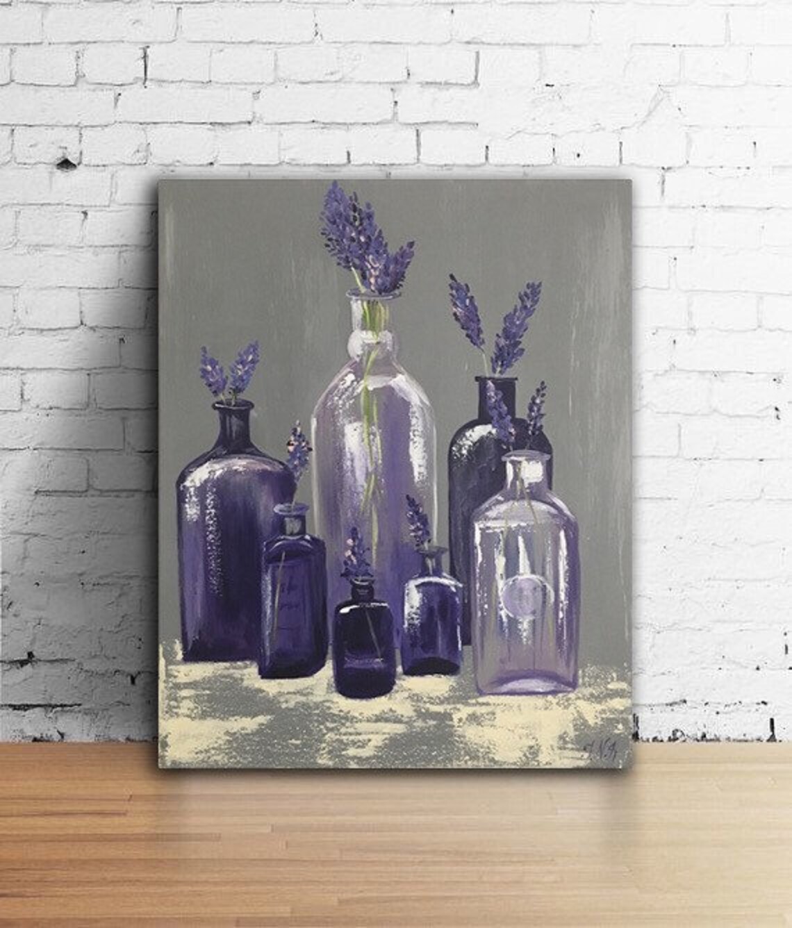Lavender Painting Original Wall Art Purple Paintings on Canvas Etsy