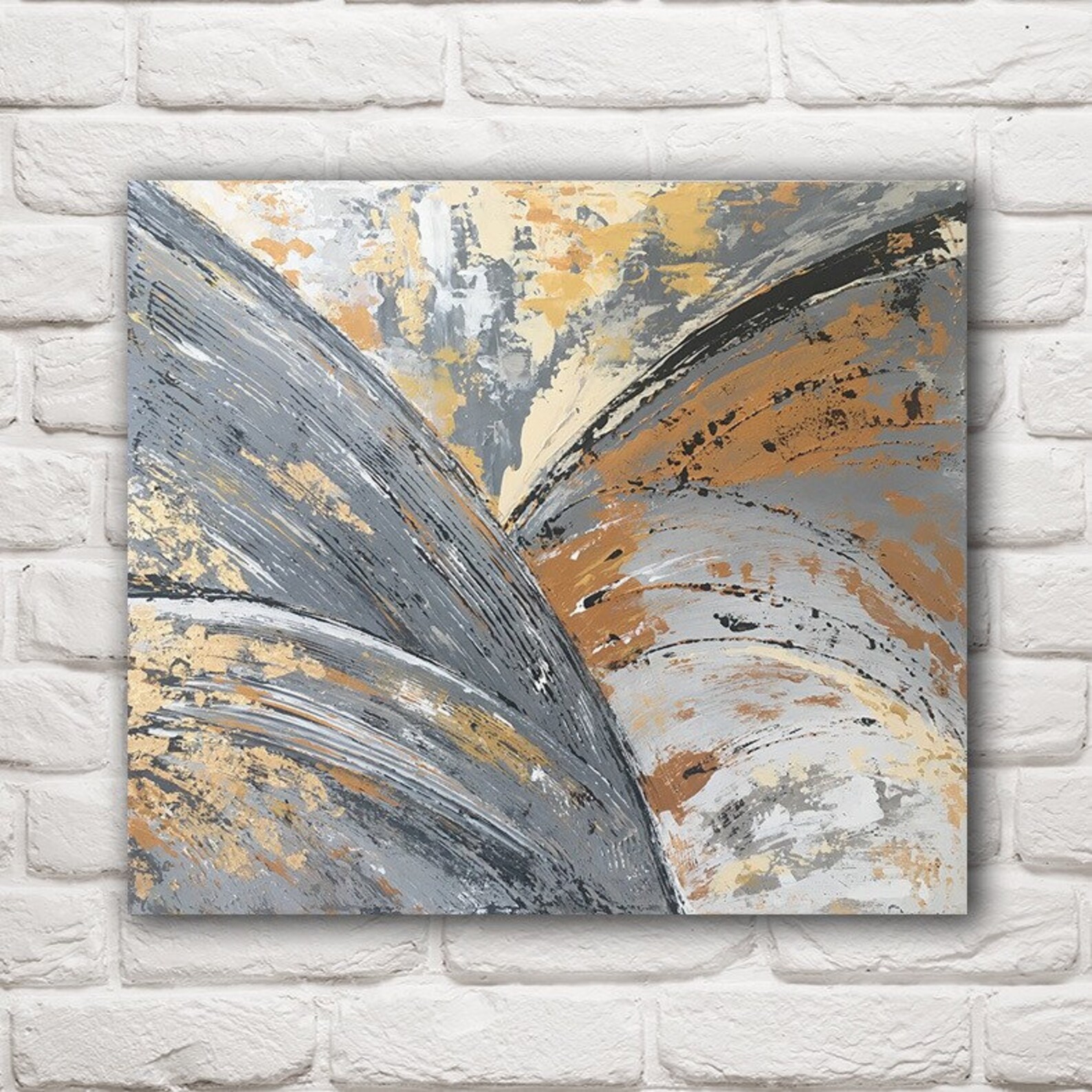 Golden Abstract Wall art Original painting on canvas Gold Etsy