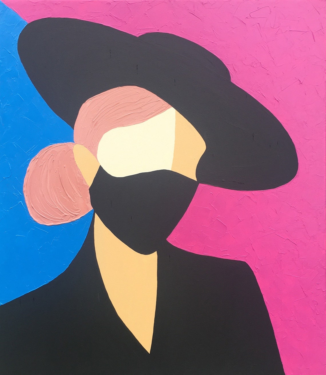 Fashion Girl in Mask Painting on Canvas Original Wall Art Face Etsy