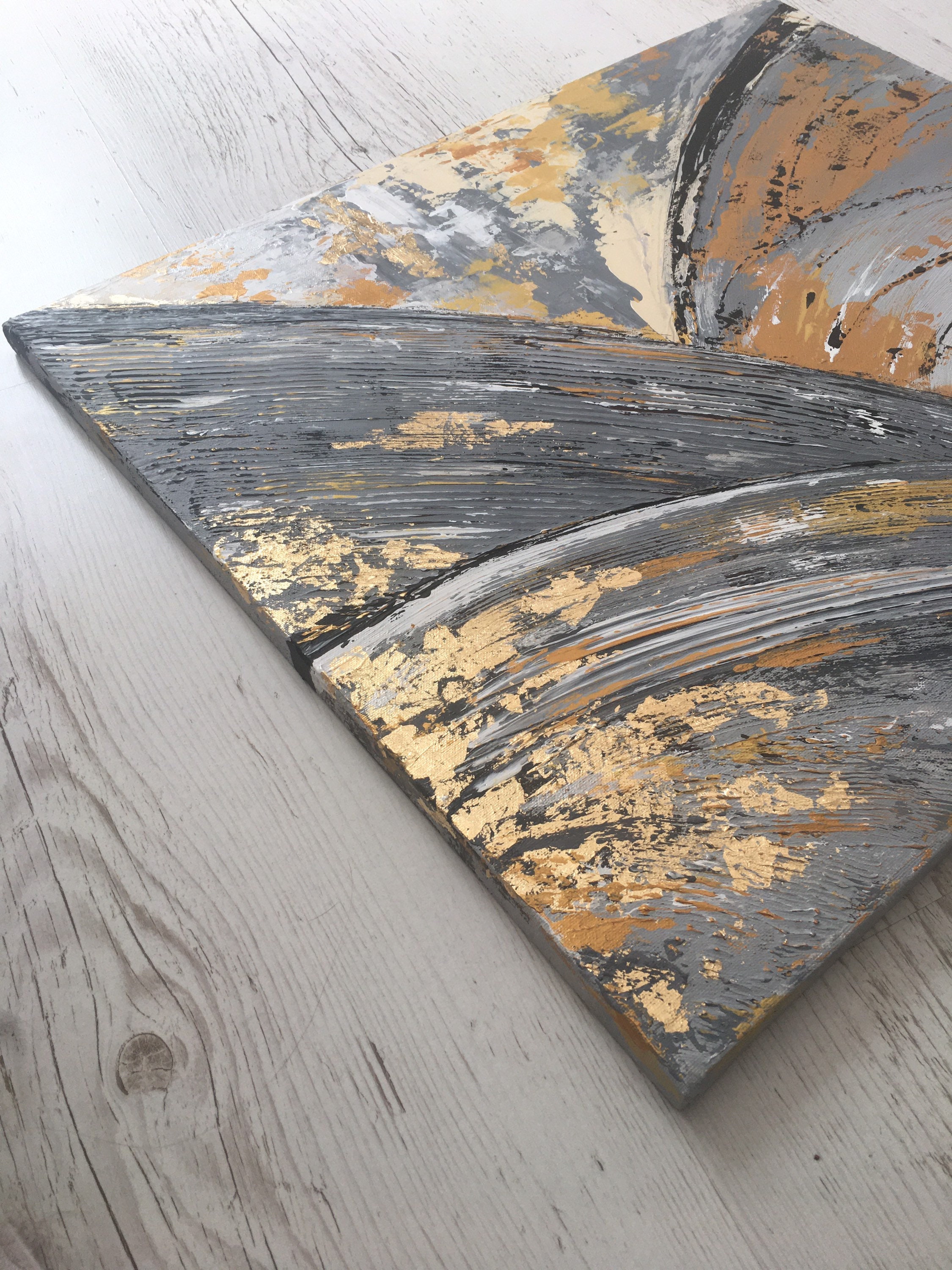 Golden Abstract Wall art Original painting on canvas Gold Etsy