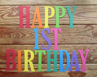 Happy 1st Birthday Banner. Pink Birthday banner, Blue Birthday banner, Pastel Birthday banner, 1st Birthday banner, 2nd Birthday Banner.