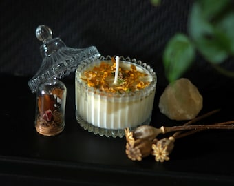 L'Orangeraie d'Héra (Flamme des Déesses) / Bougie artisanale bio, fleur d'oranger, orange douce, ambre végétal, cire de soja (SUR COMMANDE)