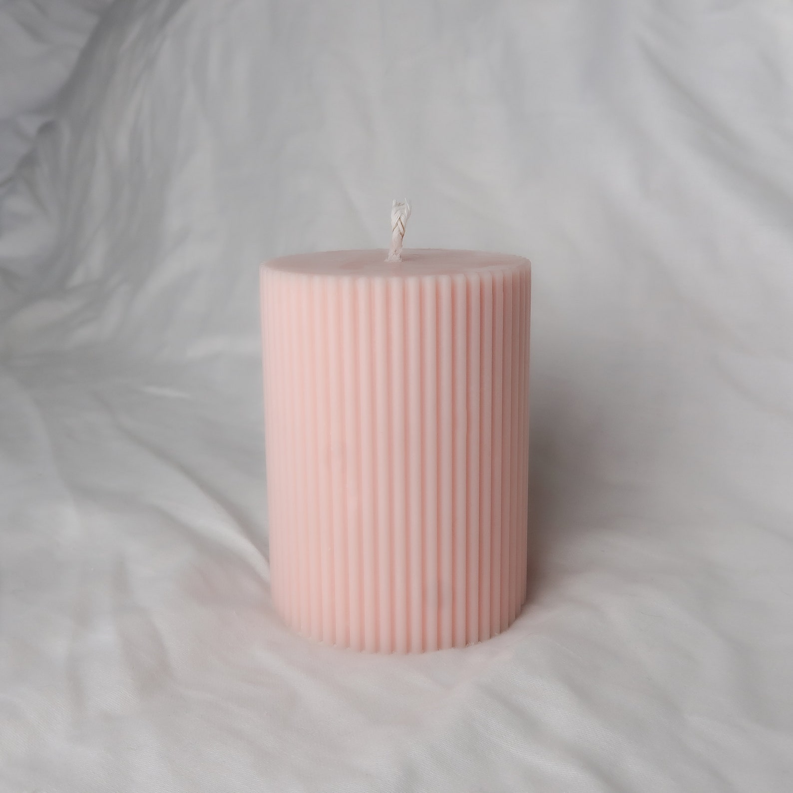 Ribbed Pillar Candle Tall Candle Long Candle Vegan Etsy