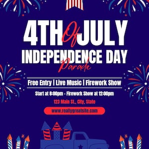 Feux d'artifice du 4 juillet – Art numérique pour impression, décoration de fête et plus
