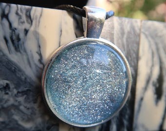 Blue & Silver Glitter Necklace