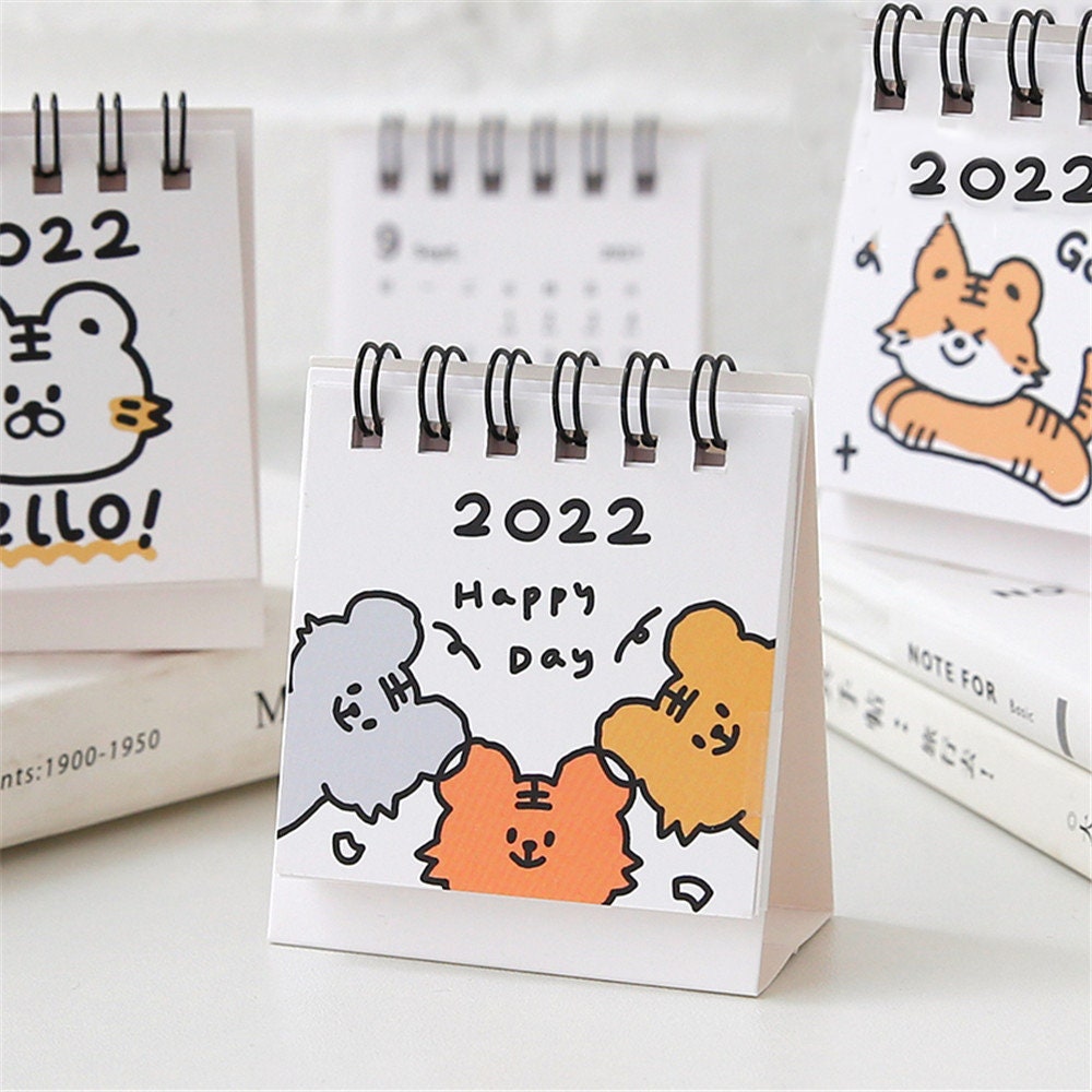 Calendar 365 2022 2022 Cute Cartoon Tiger Desk Calendar 365 Days Mini Desk | Etsy Singapore