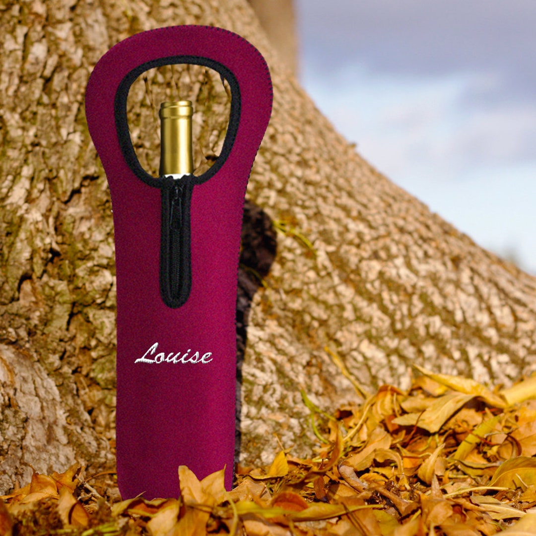 Soft Single One Zippered Neoprene Wine Bottle Carrier Protection Case ...