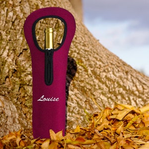 Soft Single One Zippered Neoprene Wine Bottle Carrier Protection Case / Cover / Holder / Carrier