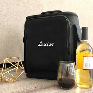 Unisex gewatteerde zwarte 6 flessendrager case rood / witte wijn cadeau partij bescherming opslaghouder rugzak w / dual riemen