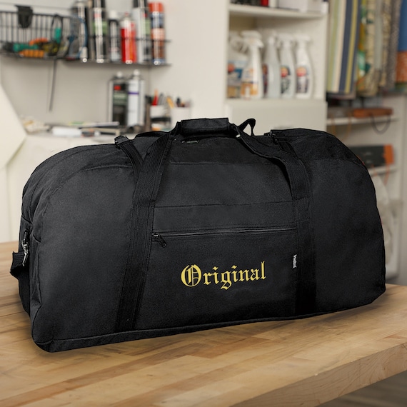 Black Embroidery Heat Transfer Travel Duffle Bags Weekender Etsy