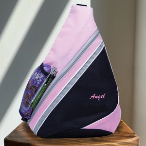 Kid School Eco Friendly Personalized Embroidery Imprint Outdoor Spacious Sling Bag Crossbody Shoulder Chest Urban Travel Backpack Girl Boy