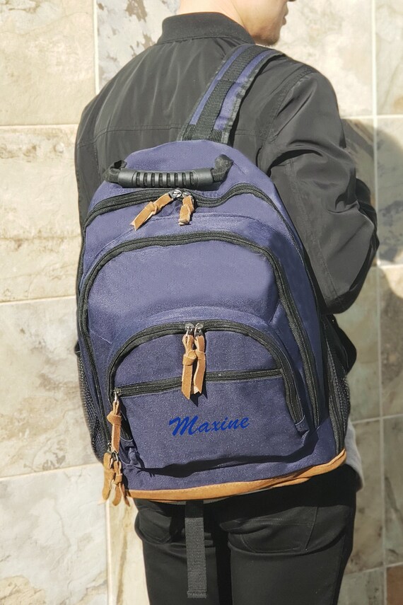 backpack name monogram leather MINI padded laptop compartment for a 16 Macbook MINI MONOGRAM BACKPACK - BROWN