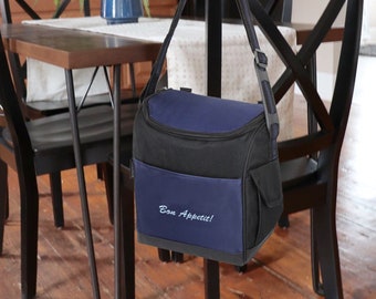 Bordado personalizado Nombre de transferencia de calor Softside Picnic Pesca al aire libre Senderismo Almuerzo Comida 12 lata Almacenamiento de bebidas Bolsa de enfriamiento aislado