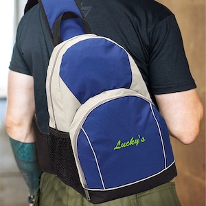 Recycled Eco Friendly Personalized Embroidery Imprint Outdoor Spacious Sling Bag Crossbody Shoulder Chest Urben Travel Backpack Women Men