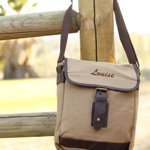 Canvas Tablet Ipad E Reader Shoulder Sling Mini Messenger Flapover Vintage Urban Bag