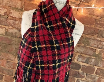 Handwoven Wallace Clan Family Scottish Tartan Plaid Scarf