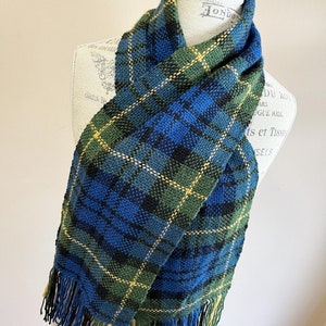 Handwoven Gordon Clan Family Scottish Tartan Plaid Wool Scarf image 1