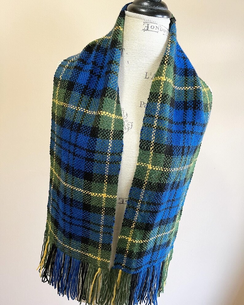 Handwoven Gordon Clan Family Scottish Tartan Plaid Wool Scarf image 2