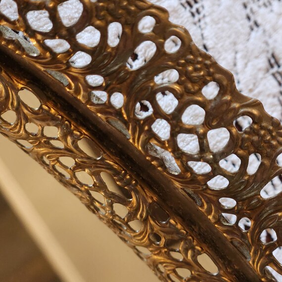 Small oval Vanity Mirror, Hollywood Regency, Lux glam… Gem