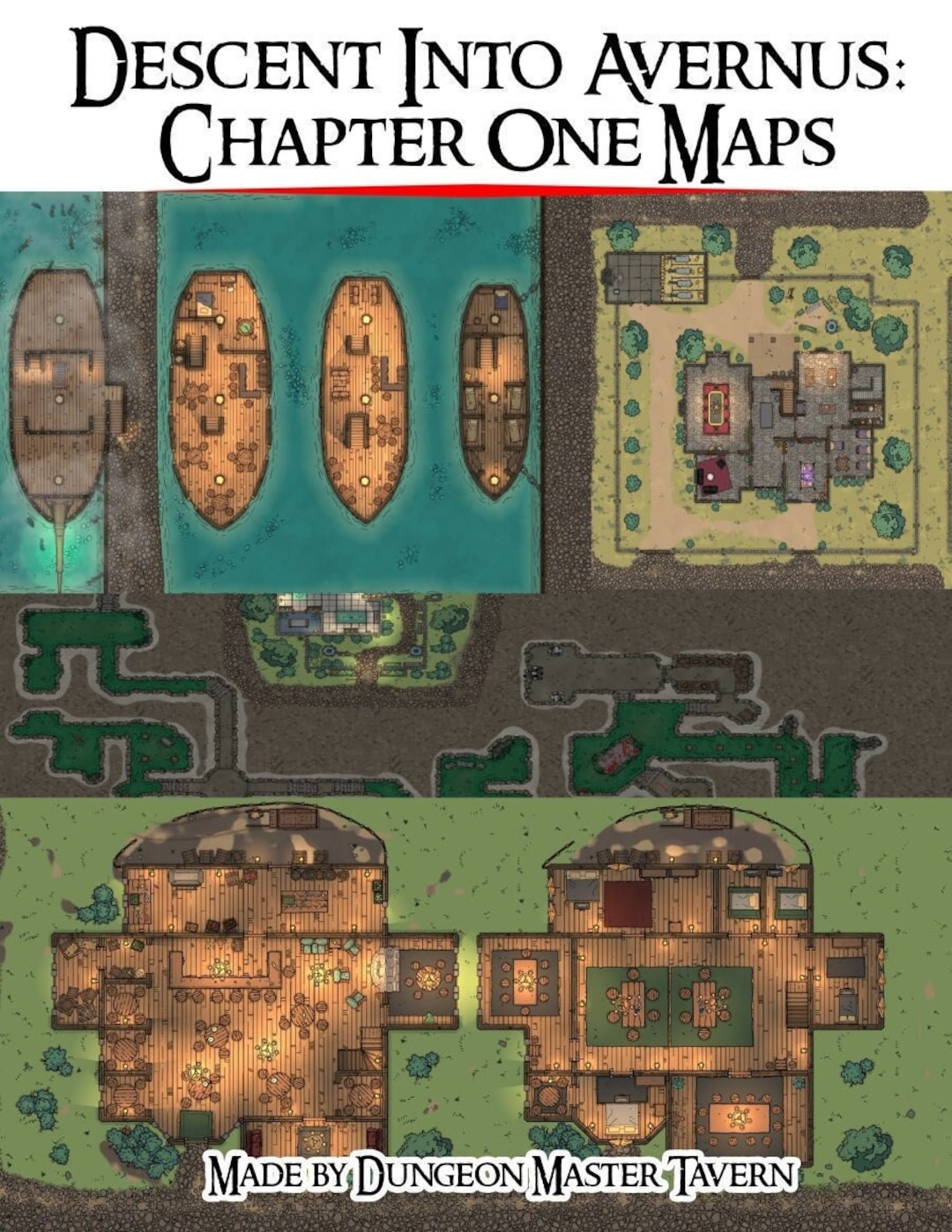 Descent Into Avernus Chapter One Maps Etsy