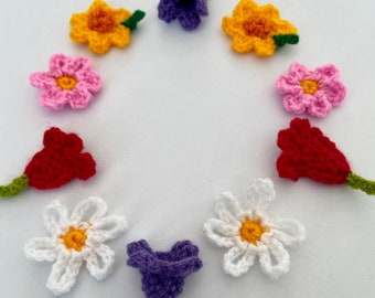 Crochet Spring Flowers, Decorations, Spring / Easter Decor, Mix and Match Tulip, Daisy, Daffodil, Bluebell, Primrose