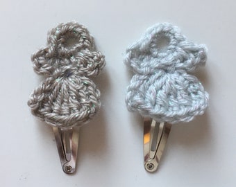 Angel Hair Clip / Hair Slide / Barrette , Crochet, Handmade