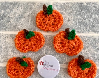 Adornos de calabaza de crochet, decoración de otoño, Acción de Gracias y Halloween, apliques