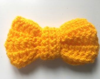 Yellow Cat or Dog Pet Crochet Bow Tie for Collar