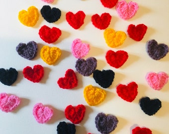 Crochet Love Heart Decorations , Assorted Colours, Pack of 5, Home / Valentine's Day Decor, Mother’s Day