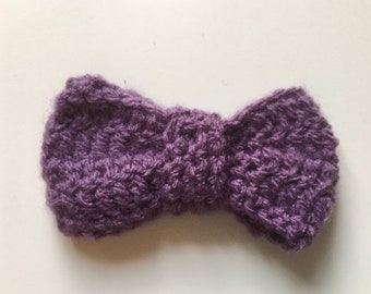 Purple Cat or Dog Pet Crochet Bow Tie for Collar