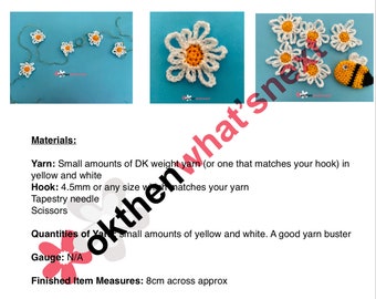 PDF Quick Daisy Appliqué Crochet Pattern, Instant Download