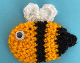 Bee Fridge Magnet / Applique - Crochet, Handmade - Badge / Brooch / Hanging Decoration on Request