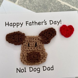 Dog Dad Father’s Day Card, Greetings Card from the Dog, Fur Baby Card, Handmade, Crochet, Personalised Available