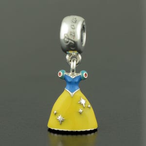 Genuine PANDORA Disney Snow White Dress Dangle Charm 791579ENMX Sterling Silver Brand New Comes with PANDORA Gift Pouch Fast Postage